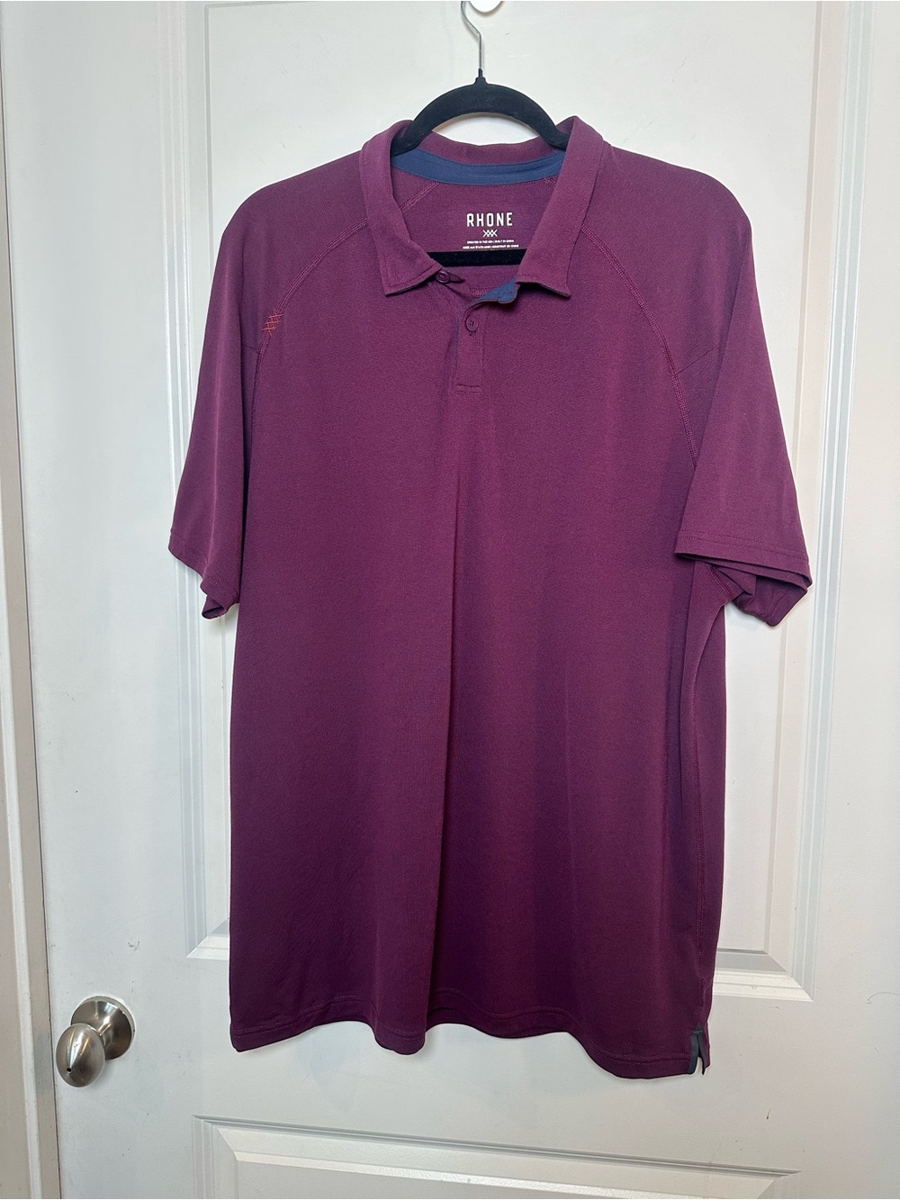 RHONE Delta Pique Maroon Short Sleeve Polo Shirt, Size XL